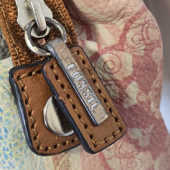 Y2K FOSSIL Rainbow Floral Paisley Shoulder Bag Womens Boho Coronado Vtg Purse - Picture 4 of 10